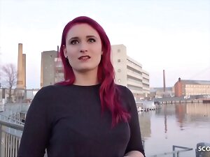 GERMAN SCOUT  Rothaarige Studentin Melina bei Strassen Chuck fuer Castrate gefickt